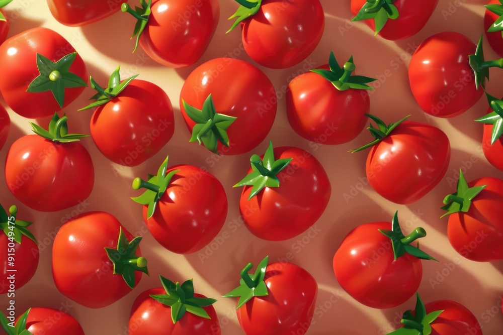 3D Plasticine-Style Tomato Pattern Background - Vibrant Design for Posters, Cards, and Digital Art 3D Plasticine-Style Tomato Pattern Background - Vibrant Design for Posters, Cards, and Digital Art