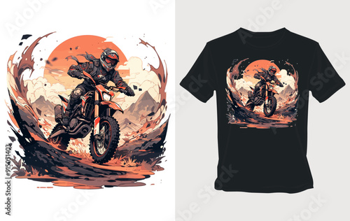 Motocross Rider T-Shirt Design