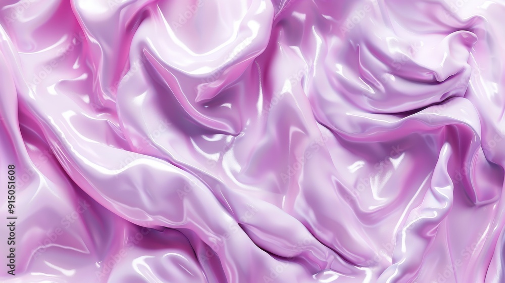 Glossy Pink Fabric Folds Close-up. Glossy Pink Fabric Folds Close-up.