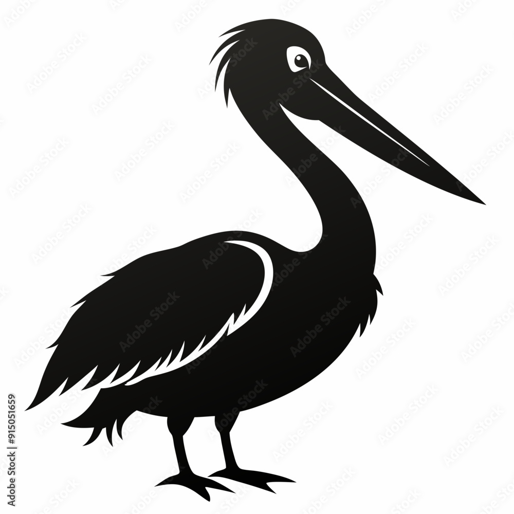 Fototapeta premium Pelican Black silhouette