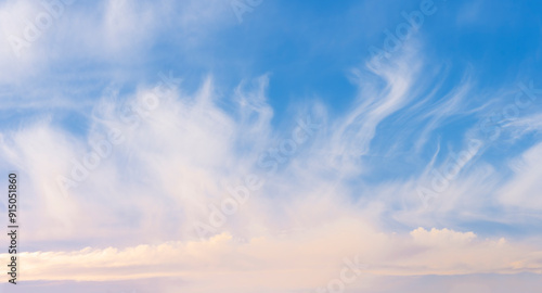 blue beautiful cloudscape for background and design. Cloudy sky landscape pattern for illustration nature and atmosphere