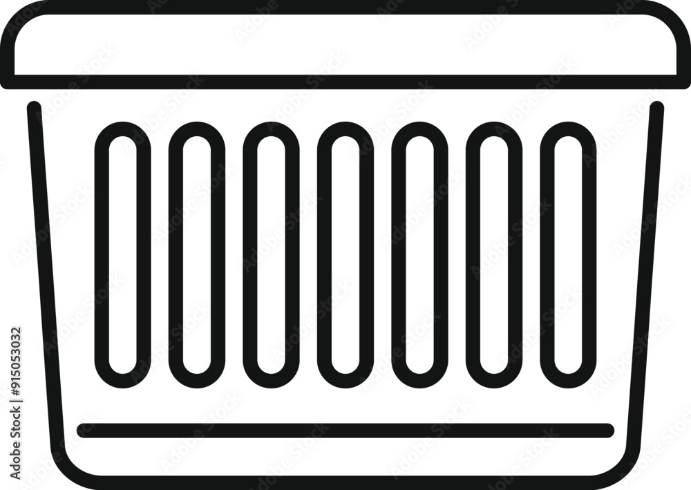 Simple line icon of an empty laundry basket, ready to be filled Simple line icon of an empty laundry basket, ready to be filled
