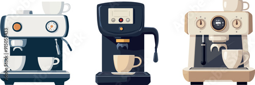 Hot drink maker icon. Cartoon espresso machine.