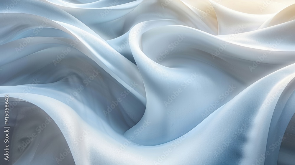Fototapeta premium Abstract flowing lines in light grey on a white background.