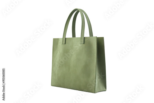 Elegant green shopping bag with sturdy handles. Perfect for stylish, everyday use or carrying essentials. High-quality and durable material.