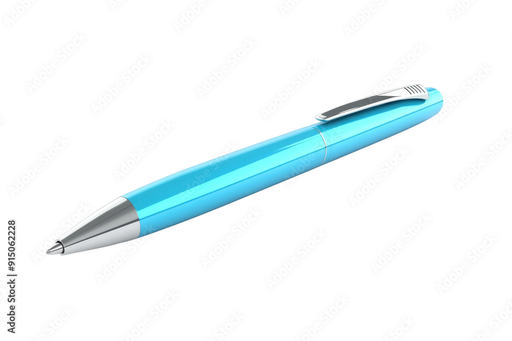 High-quality blue ballpoint pen with silver accents isolated on transparent background. ideal for business, office, and academic use. High-quality blue ballpoint pen with silver accents isolated on transparent background. ideal for business, office, and academic use.