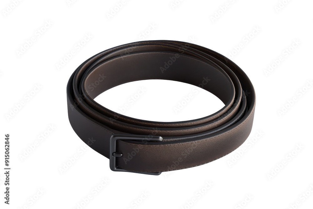 High-quality rolled-up leather belt in brown, featuring a sleek design with a metal buckle. Ideal for men's fashion and casual wear.