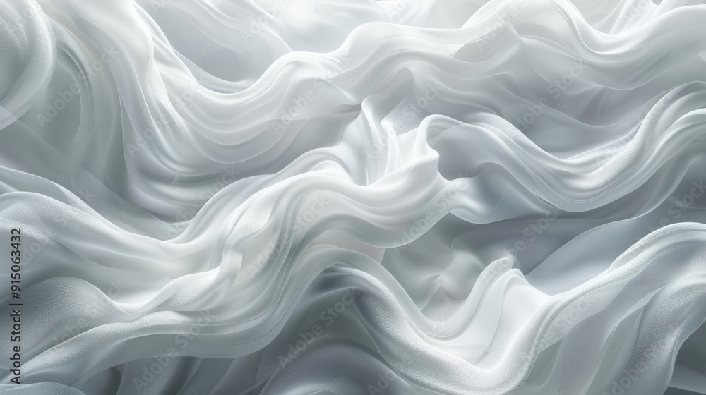 Fototapeta premium Abstract flowing lines in light grey on a white background.