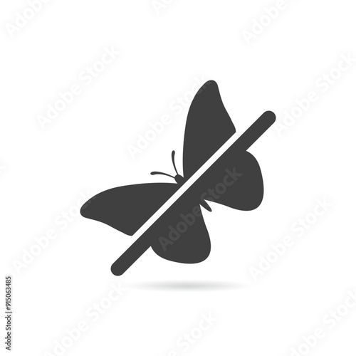 Vector Isolated No Butterfly Icon