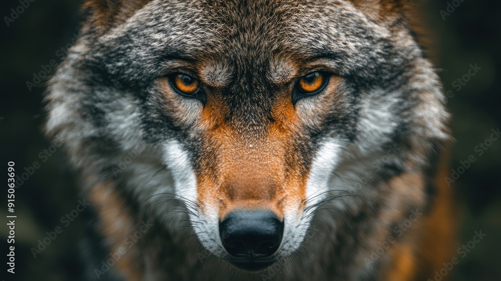 Fototapeta premium Wolf Portrait with Intense Gaze