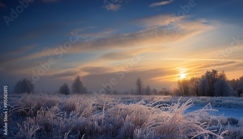 Frosty evening sky