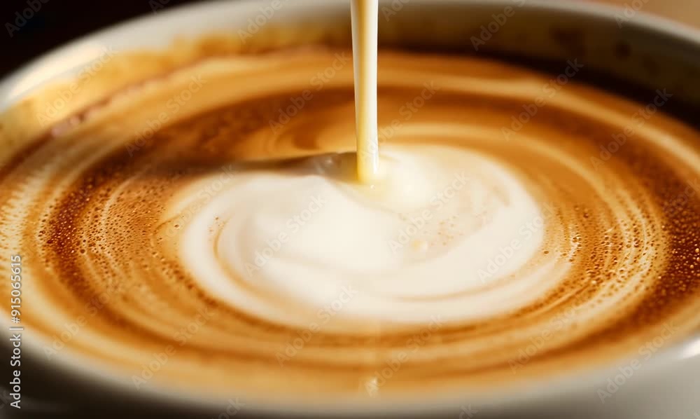 Coffee pouring into a cup, close-up, selective focus Coffee pouring into a cup, close-up, selective focus