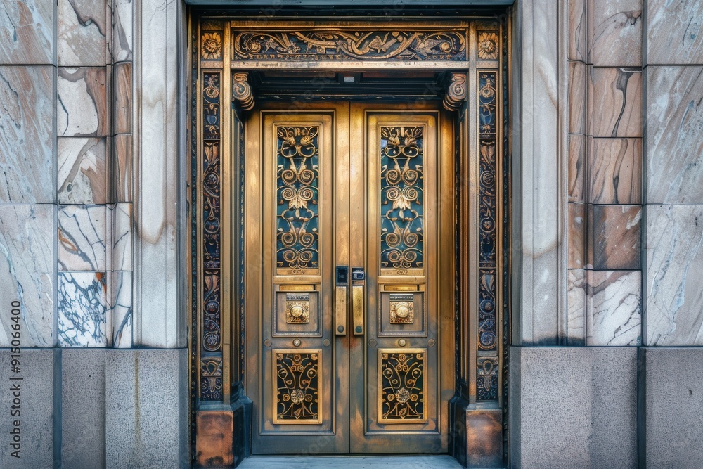 Old Bank Door, Art Deco Enter, Luxury Treasury Door, Ornate Bank Gate, Art Nouveau Architecture Old Bank Door, Art Deco Enter, Luxury Treasury Door, Ornate Bank Gate, Art Nouveau Architecture