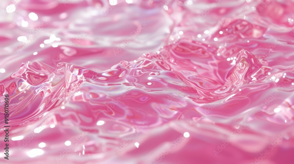 Abstract Pink Liquid Waves with Glossy Reflection. Abstract Pink Liquid Waves with Glossy Reflection.