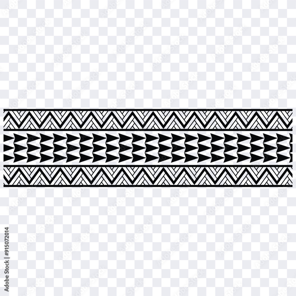 Polynesian tattoo tribal band design. Samoan tattoo tribal border. Decorative seamless pattern. Polynesian tattoo tribal band design. Samoan tattoo tribal border. Decorative seamless pattern.