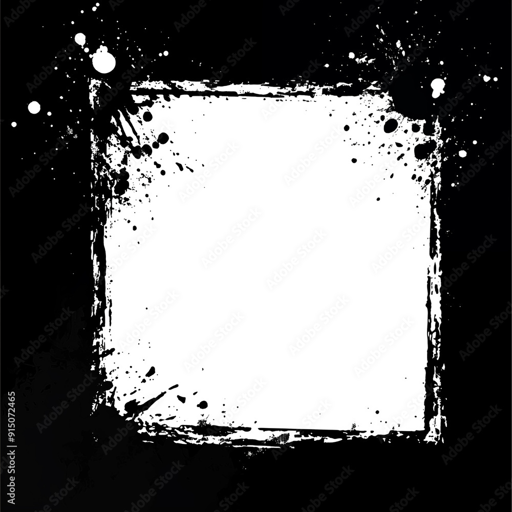 Grunge square splatter frame. Splash ink border. Rectangle text box and grunge blotches. Splatter design element. Dirty distressed texture banner. Ink painted shape. Grunge square splatter frame. Splash ink border. Rectangle text box and grunge blotches. Splatter design element. Dirty distressed texture banner. Ink painted shape.