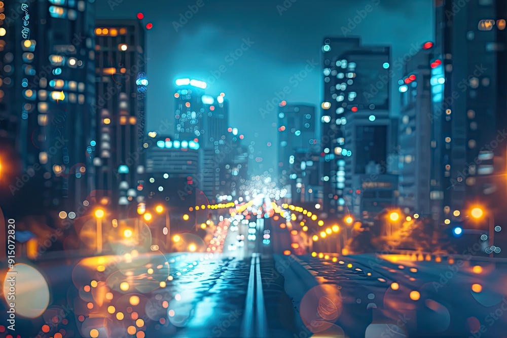Cityscape at Night, Bokeh Texture Background, Blurry Street Banner, City Light Nightlife Mockup Cityscape at Night, Bokeh Texture Background, Blurry Street Banner, City Light Nightlife Mockup