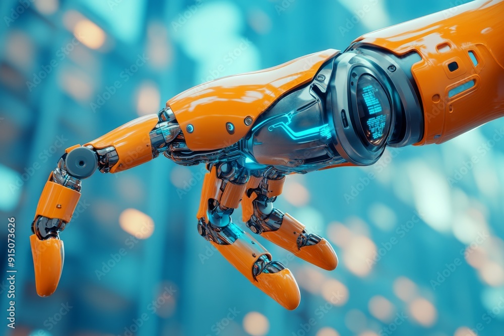 Robotic Arm Handling Industrial Tools with High Precision Illustrating the Integration of Robotics in Manufacturing Processes. Robotic Arm Handling Industrial Tools with High Precision Illustrating the Integration of Robotics in Manufacturing Processes.