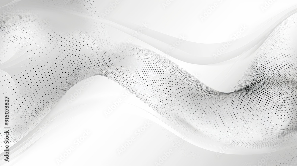 Fototapeta premium Delicate white fabric creates smooth, flowing patterns with soft shadows and highlights in a serene setting