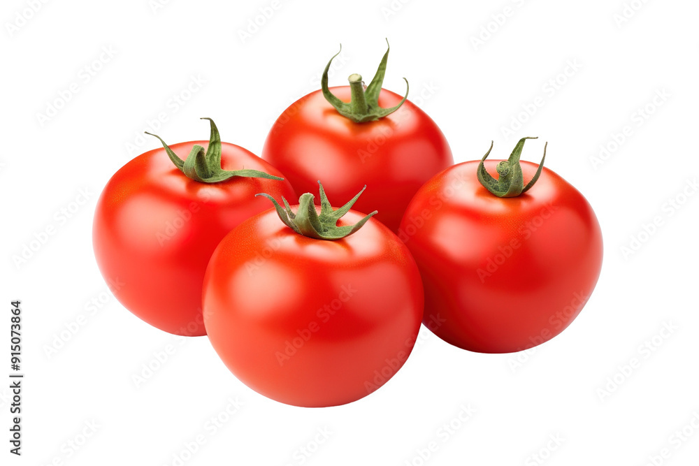 Vivid Red Tomatoes Gathered Together on a Ripe Summer Afternoon in a Lush Garden on Transparent PNG Background.. Vivid Red Tomatoes Gathered Together on a Ripe Summer Afternoon in a Lush Garden on Transparent PNG Background..