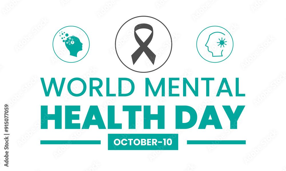 Vector illustration design concept of world mental health day. October 10.Green awareness ribbon icon vector isolated,Mental health awareness month campaign celebration.
Vector illustration design concept of world mental health day. October 10.Green awareness ribbon icon vector isolated,Mental health awareness month campaign celebration.