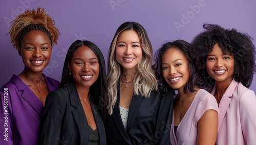 Portrait of Five Smiling Women in Blazers