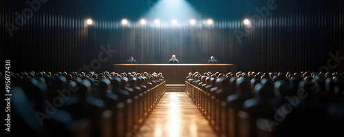 A stage with a spotlight, a speaker, and an audience. Perfect for presentations, speeches, and conferences.