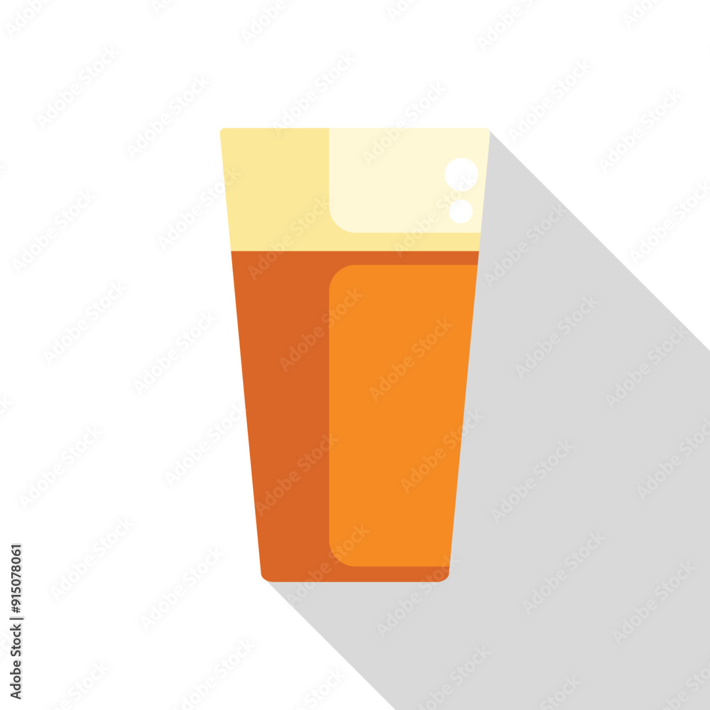 Tall glass full of refreshing beer with foam on top is depicted on white background Tall glass full of refreshing beer with foam on top is depicted on white background