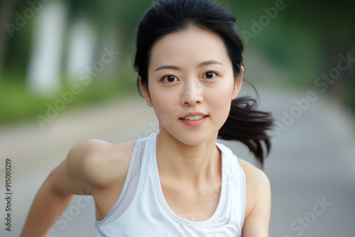 Chinese fitness person woman exercising workout as healthy lifestyle