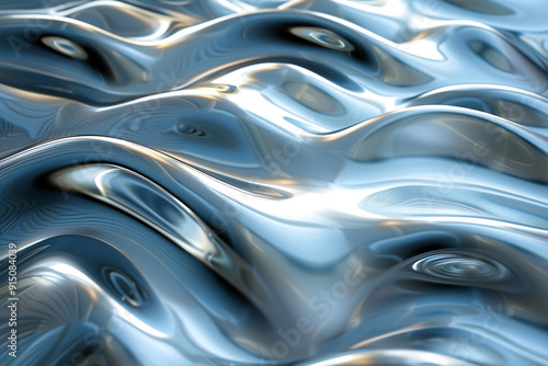 metallic, wavy liquid backdrop design, symbolizing a breakthrough in technology