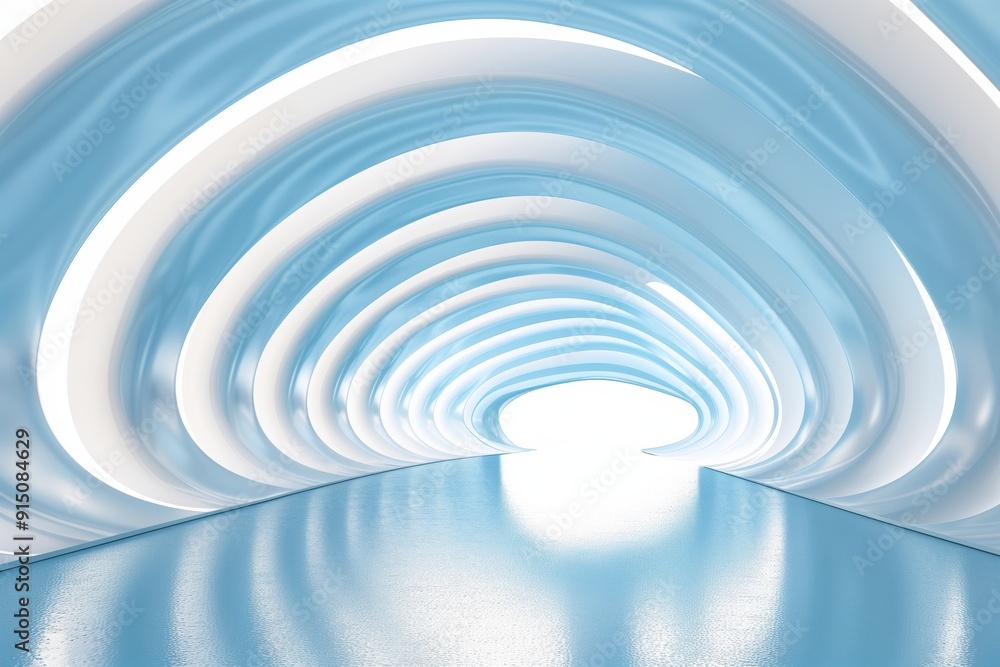Obraz premium 3D Blue Arch 3D Perspective Space Scene