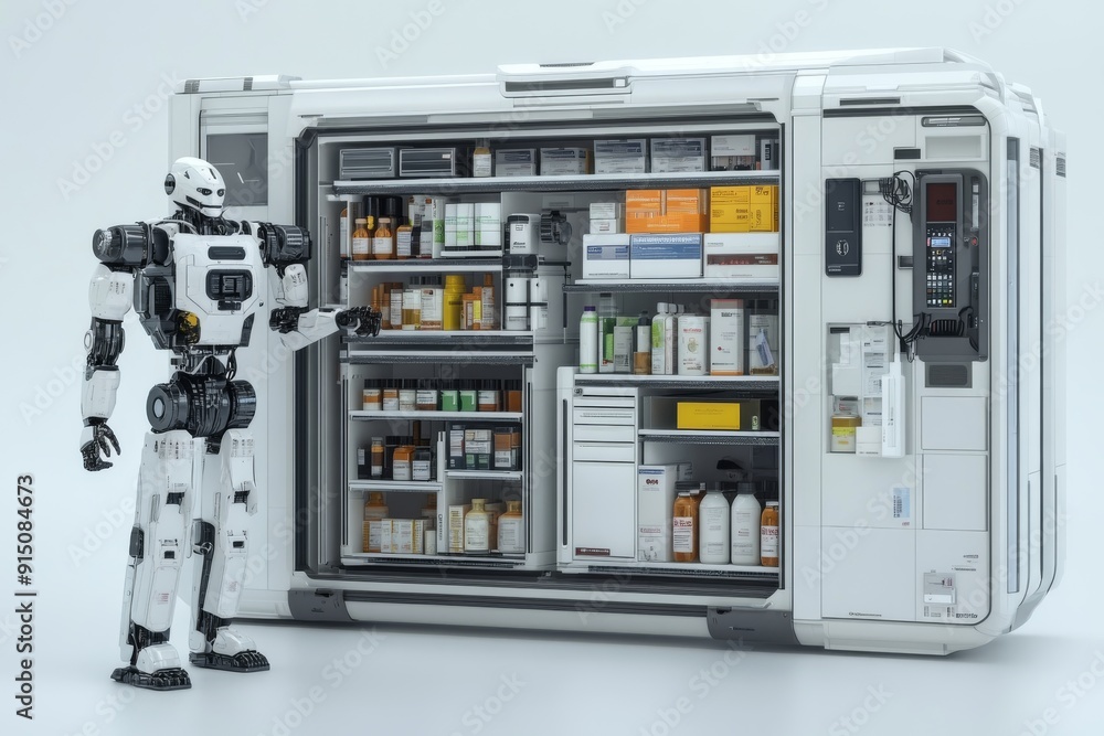 Advanced Robotic System Sorting Medications in a Pharmacy Enhancing Efficiency and Accuracy Advanced Robotic System Sorting Medications in a Pharmacy Enhancing Efficiency and Accuracy