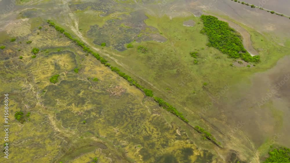 Aerial drone of Flooded land in Sri Lanka during the rainy season. Aerial drone of Flooded land in Sri Lanka during the rainy season.