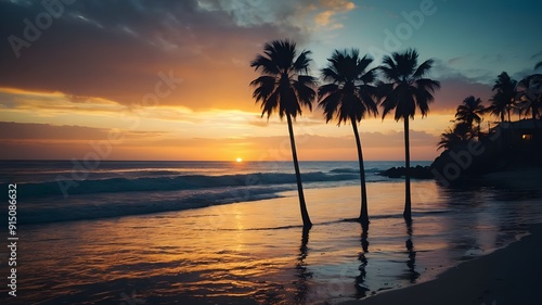 sunset on the beach