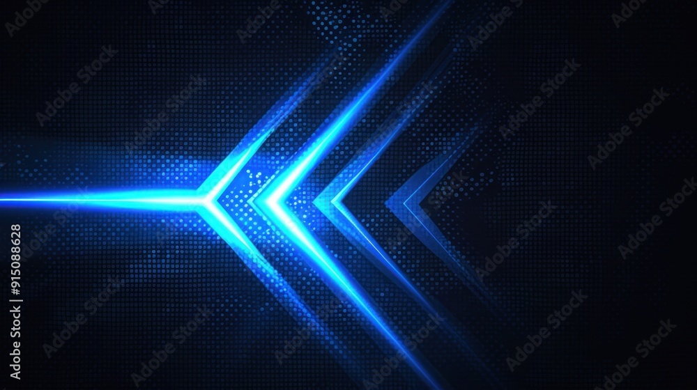 Obraz premium Abstract Blue Arrows on Digital Background