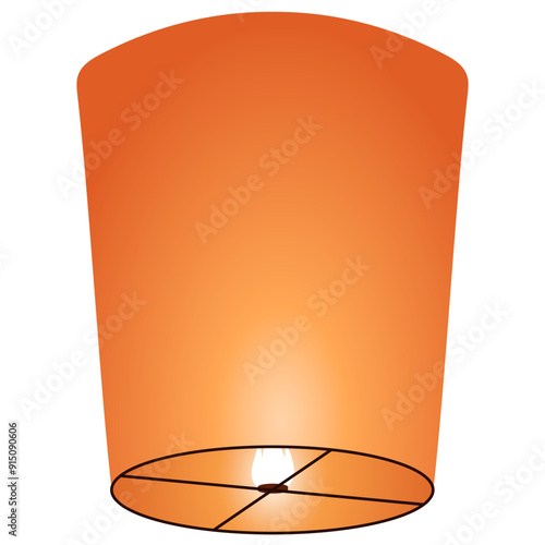  floating sky lantern illustration 