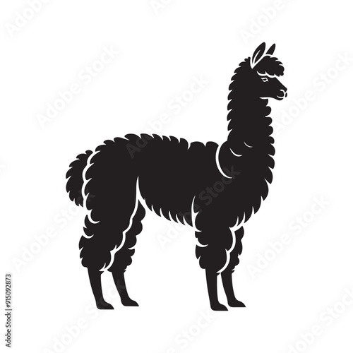 Alpaca silhouette vector illustration