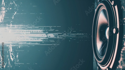 Sound Waves Erupting from a Speaker