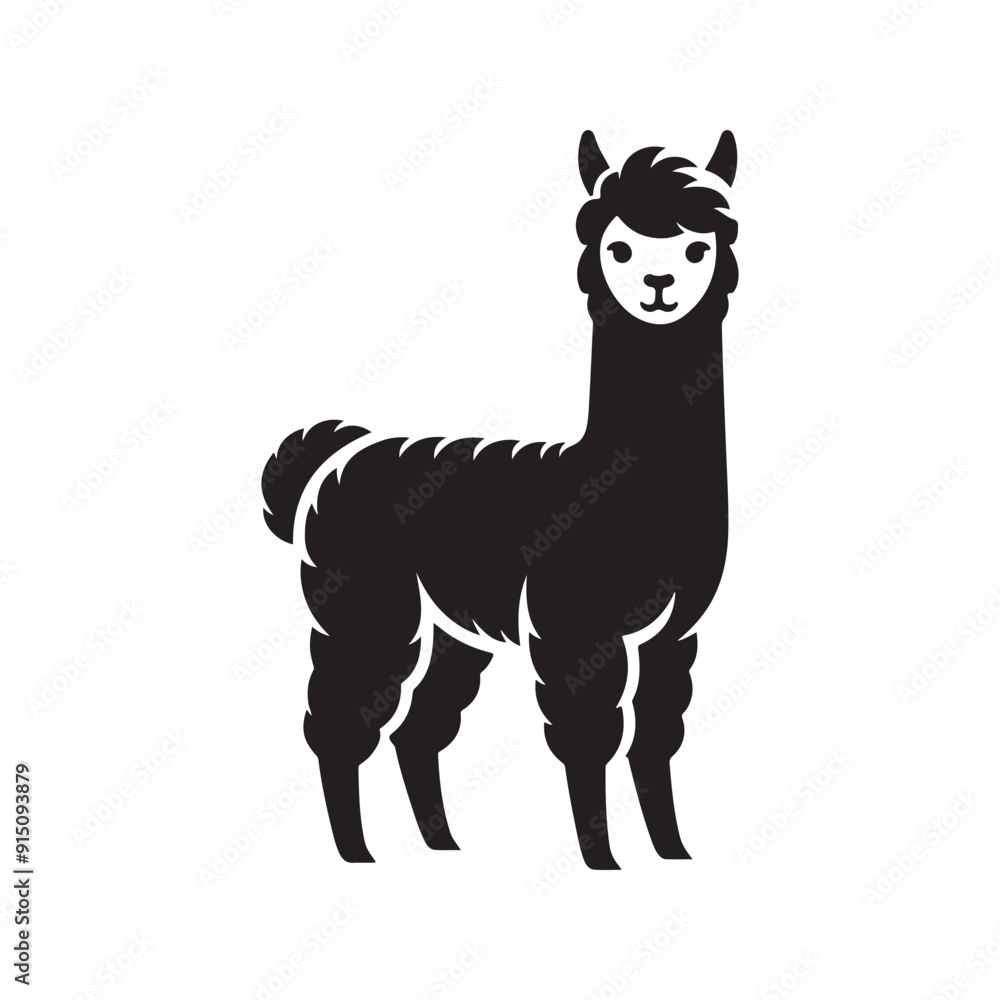Alpaca silhouette vector illustration Alpaca silhouette vector illustration