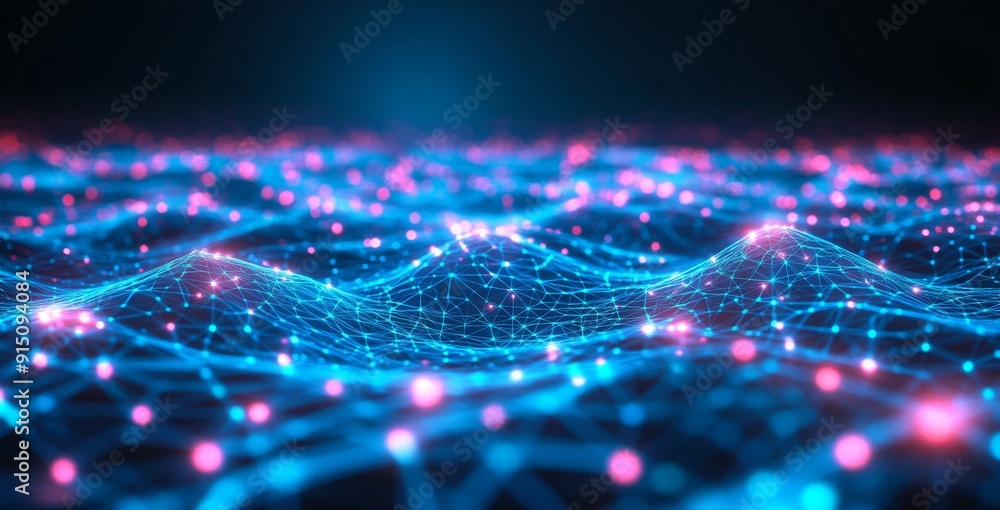 The image represents the network connections in cloud computing in 3D. The image represents the network connections in cloud computing in 3D.