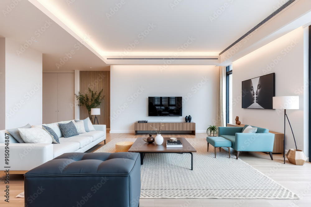 Modern minimalist living room with clean lines, neutral tones, and sleek furniture creating a serene and uncluttered space perfect for contemporary interior design. Modern minimalist living room with clean lines, neutral tones, and sleek furniture creating a serene and uncluttered space perfect for contemporary interior design.