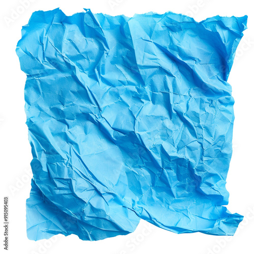 Blue sticky note wrinkled clip art