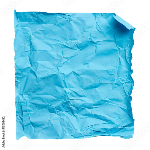 Blue sticky note wrinkled clip art