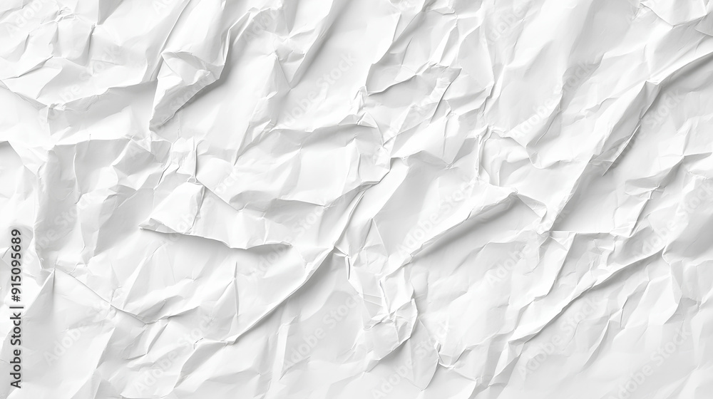 Obraz premium white crumpled and creased glued wrinkled paper poster texture background