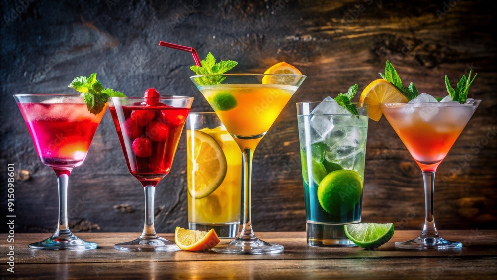 Summer Cocktail Collection A Vibrant Array of Flavors with Mint, Lemon, and Cherry Garnish - Refreshing Drinks, Summer Cocktails, Bar Drinks, Party Drinks, Cocktails Summer Cocktail Collection A Vibrant Array of Flavors with Mint, Lemon, and Cherry Garnish - Refreshing Drinks, Summer Cocktails, Bar Drinks, Party Drinks, Cocktails