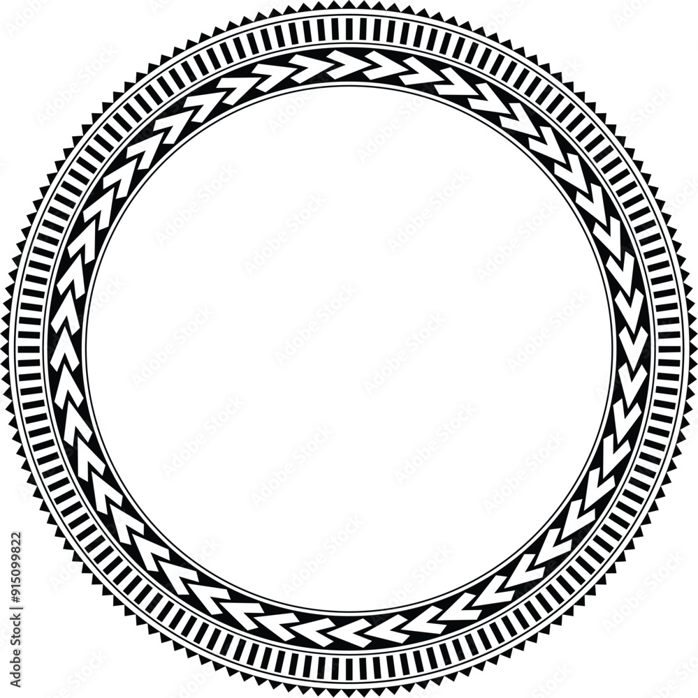 Polynesian tattoo tribal circle design. Samoan tattoo tribal frame circle border stencil. Polynesian tattoo tribal circle design. Samoan tattoo tribal frame circle border stencil.