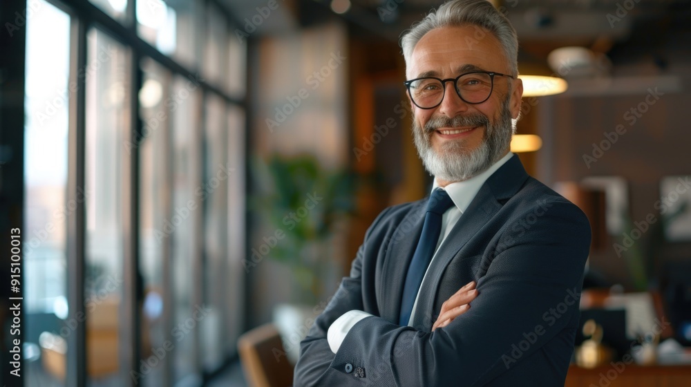 A man wearing a suit and tie standing with his arms crossed, perfect for business or formal occasions A man wearing a suit and tie standing with his arms crossed, perfect for business or formal occasions