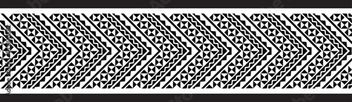 Polynesian tattoo tribal band design. Samoan tattoo tribal border. Decorative seamless pattern.