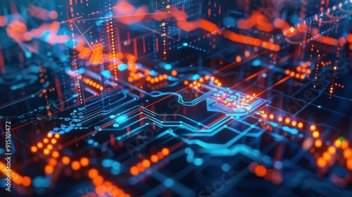 Abstract Futuristic Circuit Board Design