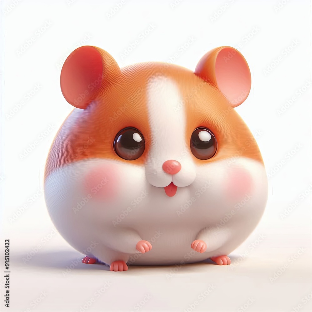 Cute Syrian Hamster Cartoon character , 3d Generative aI Cute Syrian Hamster Cartoon character , 3d Generative aI